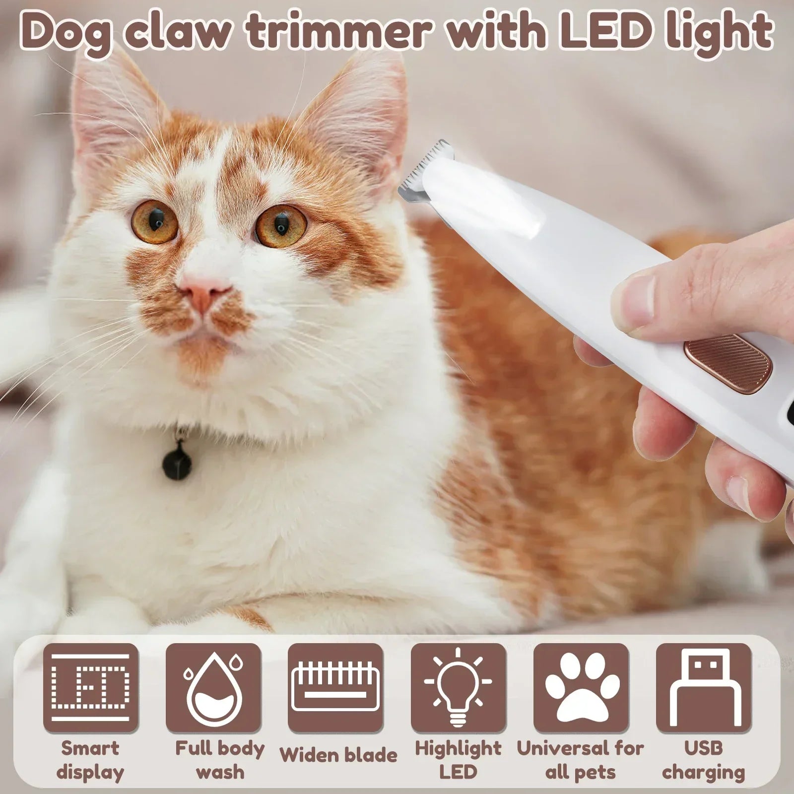 Wendy Pet Shop ™ Dog Paw Trimmer with LED Light