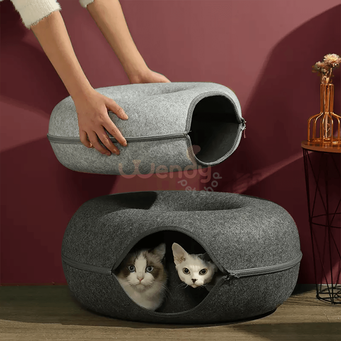2X "Hide-and-seek" Wendy Cat Tunnel Bed